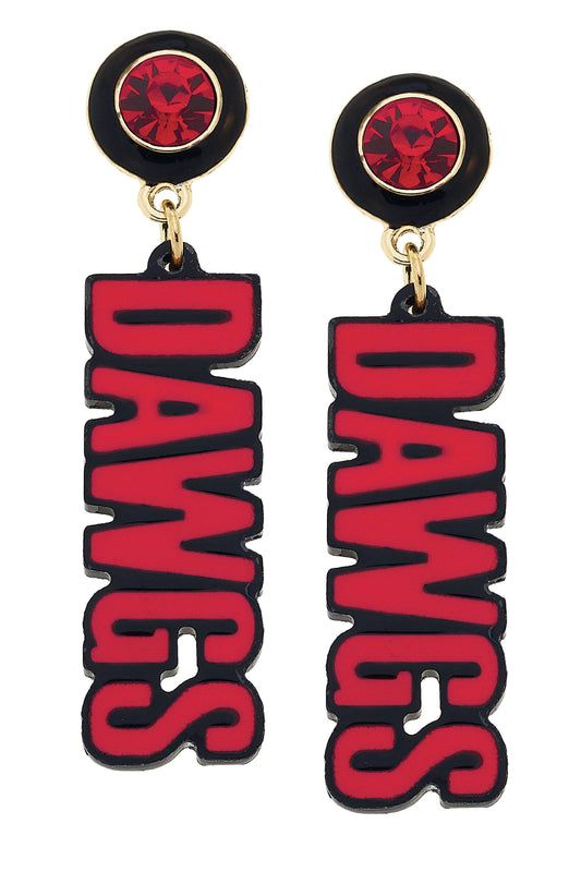 Georgia Bulldogs Resin Block Letter Earrings