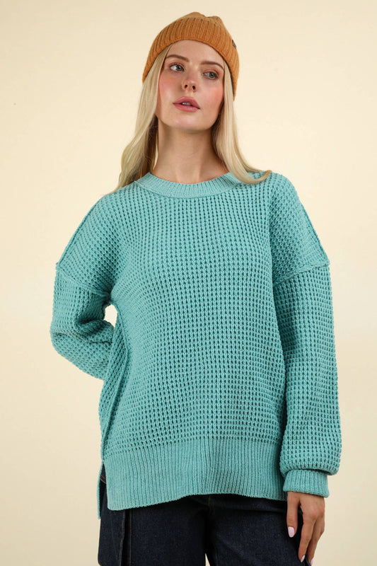 Talia Soft Comfy Oversized Knit Sweater ~ Seafoam