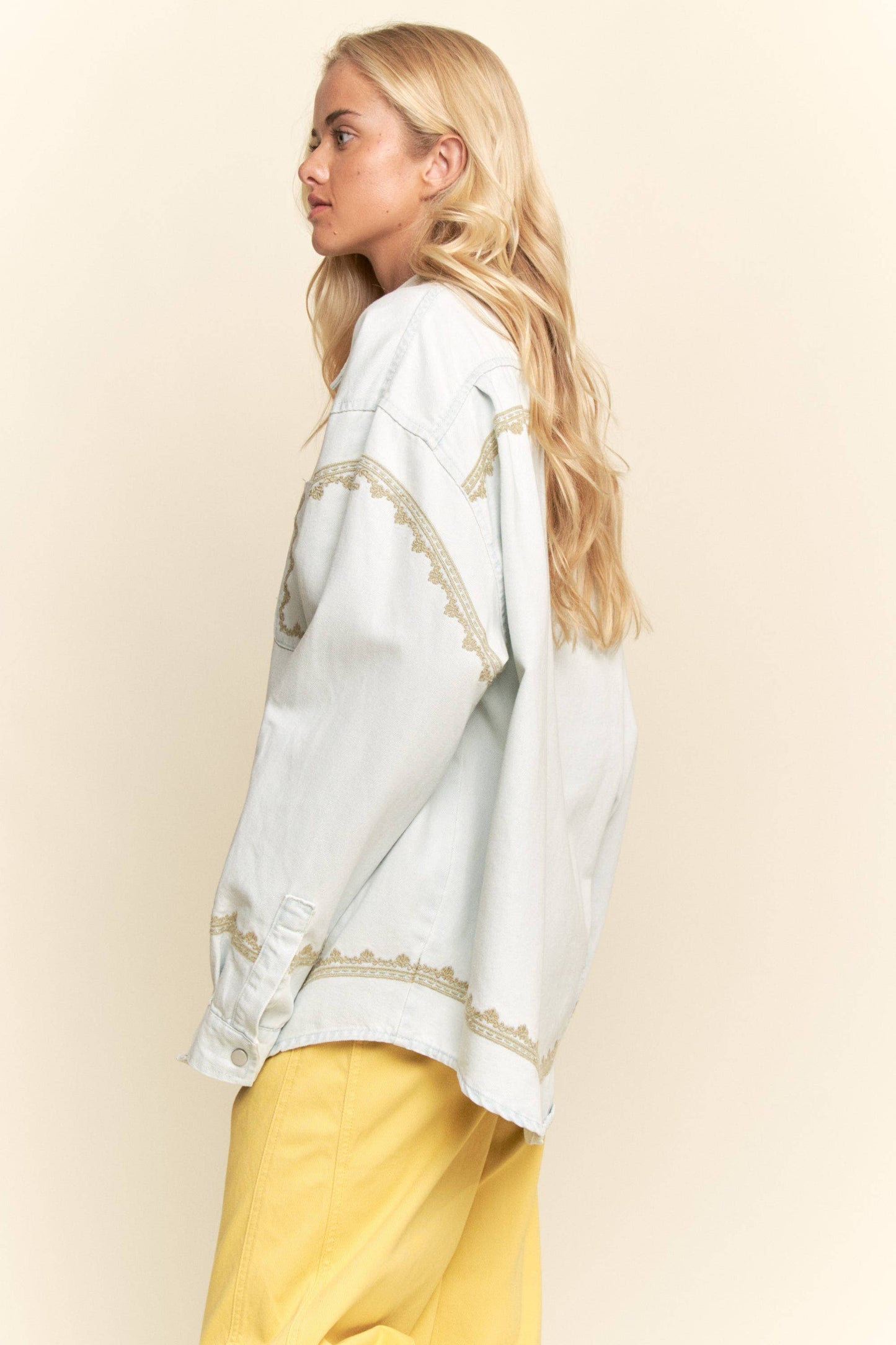 Laniey Soft Wash Denim Shirt Jacket ~ Light Wash