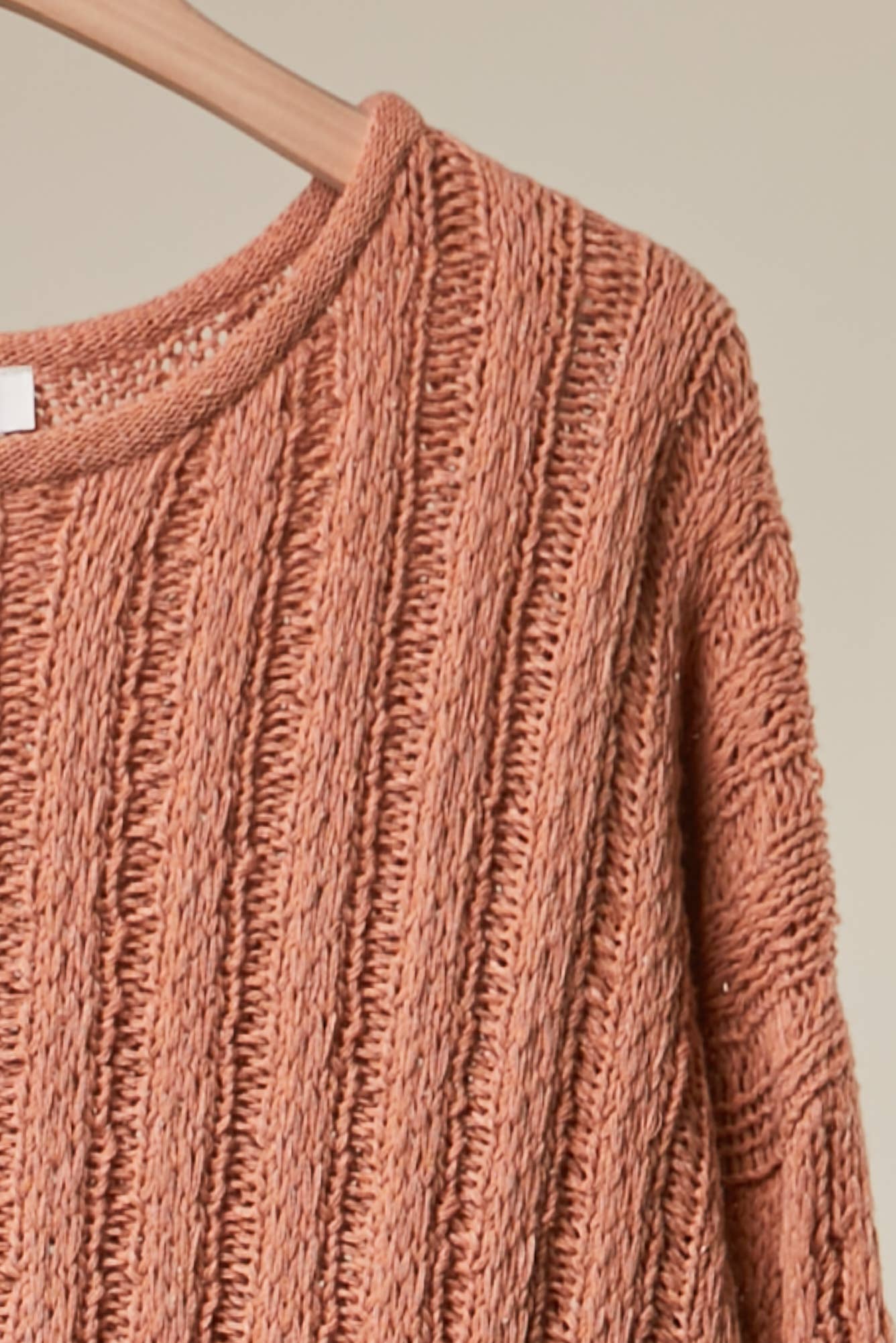 Rena Rib Knit Pocket Sweater ~ Clay