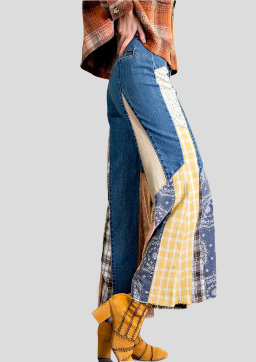 Knoxlee Patchwork Detailing Jeans ~ Denim