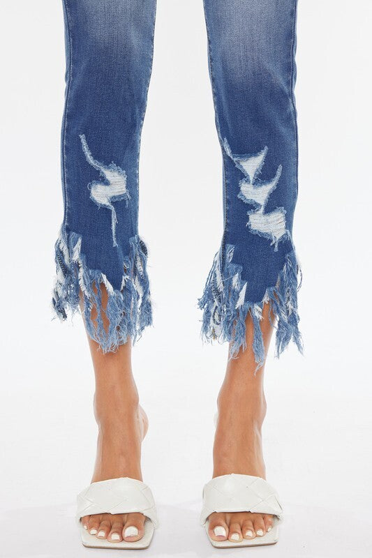 Mallory Shredded Ankle Skinny Jeans ~ Denim