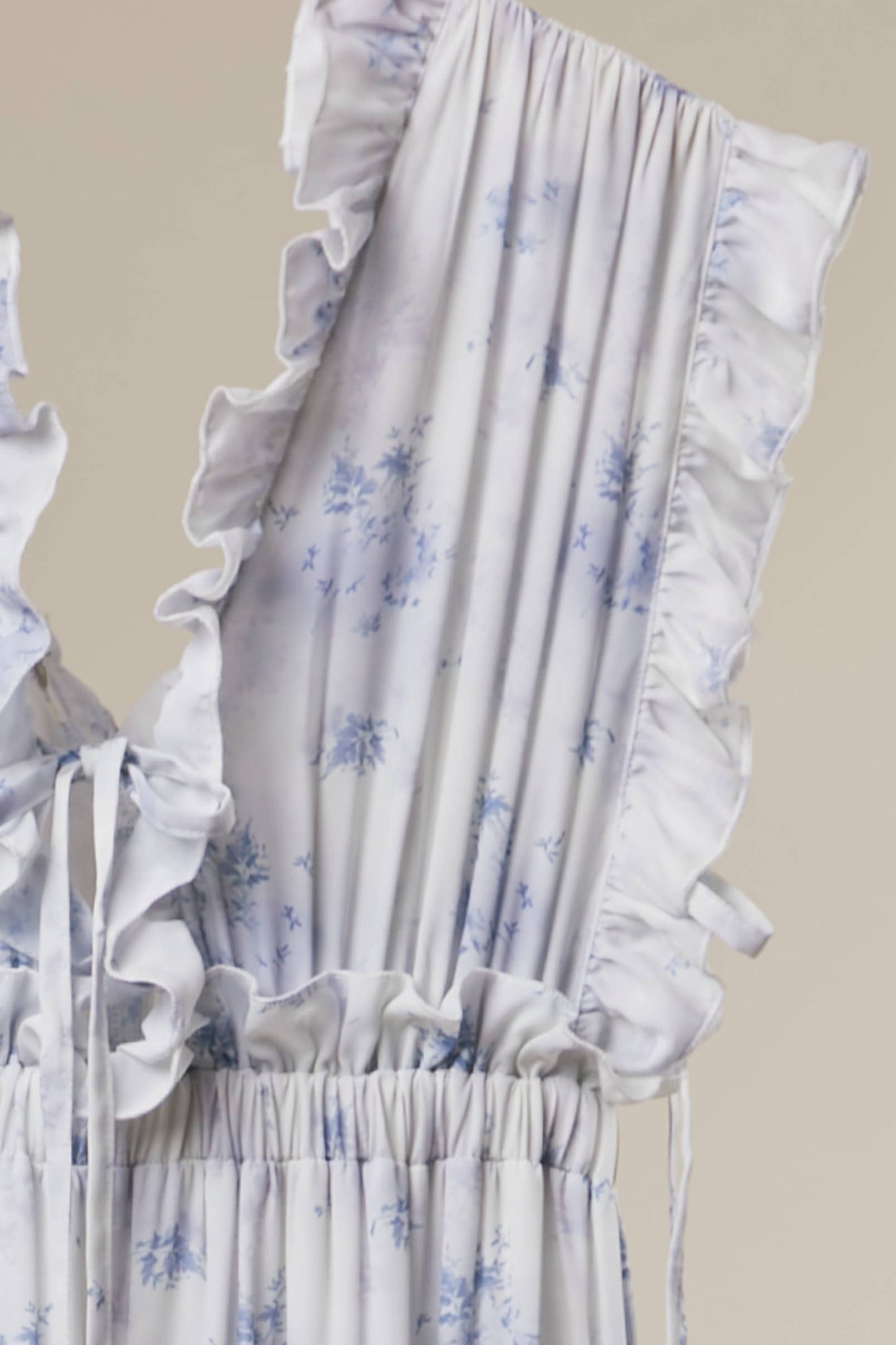 Madelynn Floral Ruffle Tiered Maxi Dress ~ Soft Blue