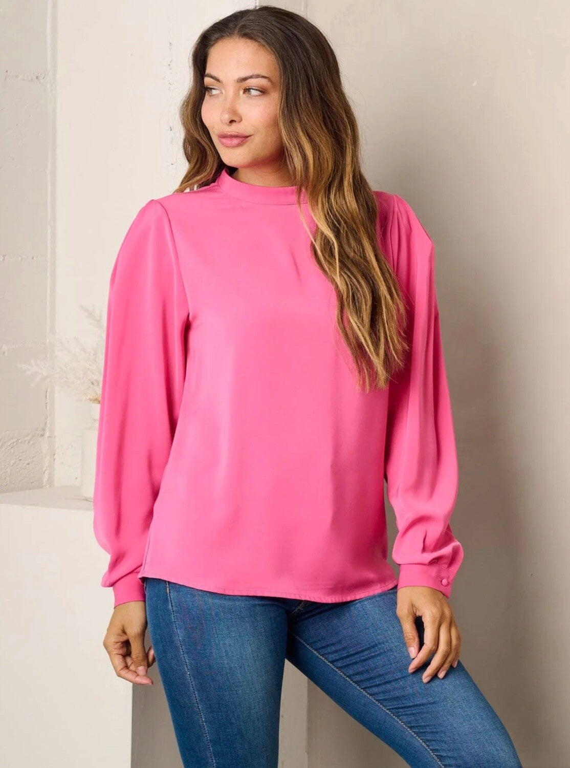 Madison Long Sleeve Top ~ Pink