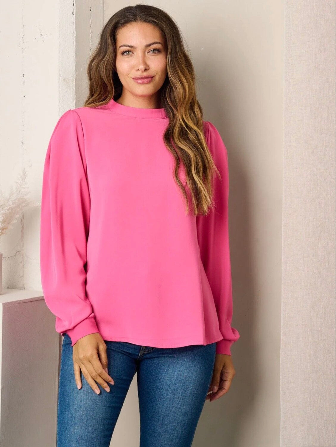 Madison Long Sleeve Top ~ Pink