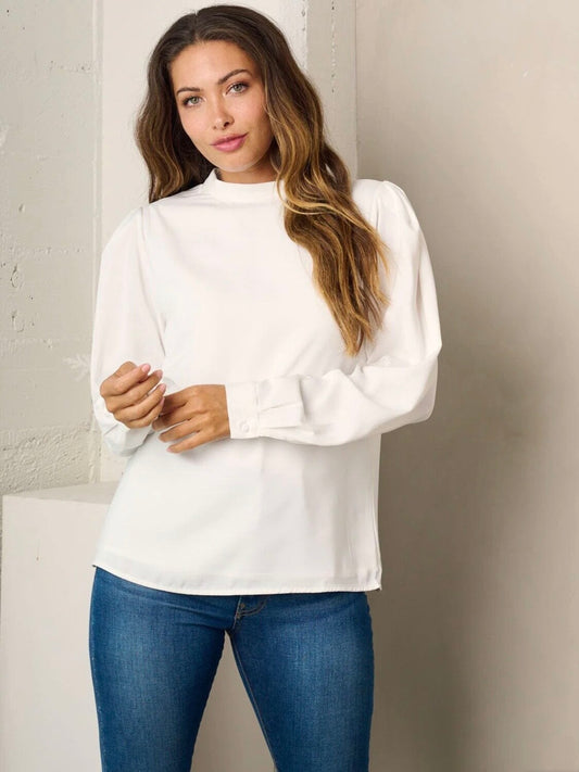 Madison Long Sleeve Top ~ White