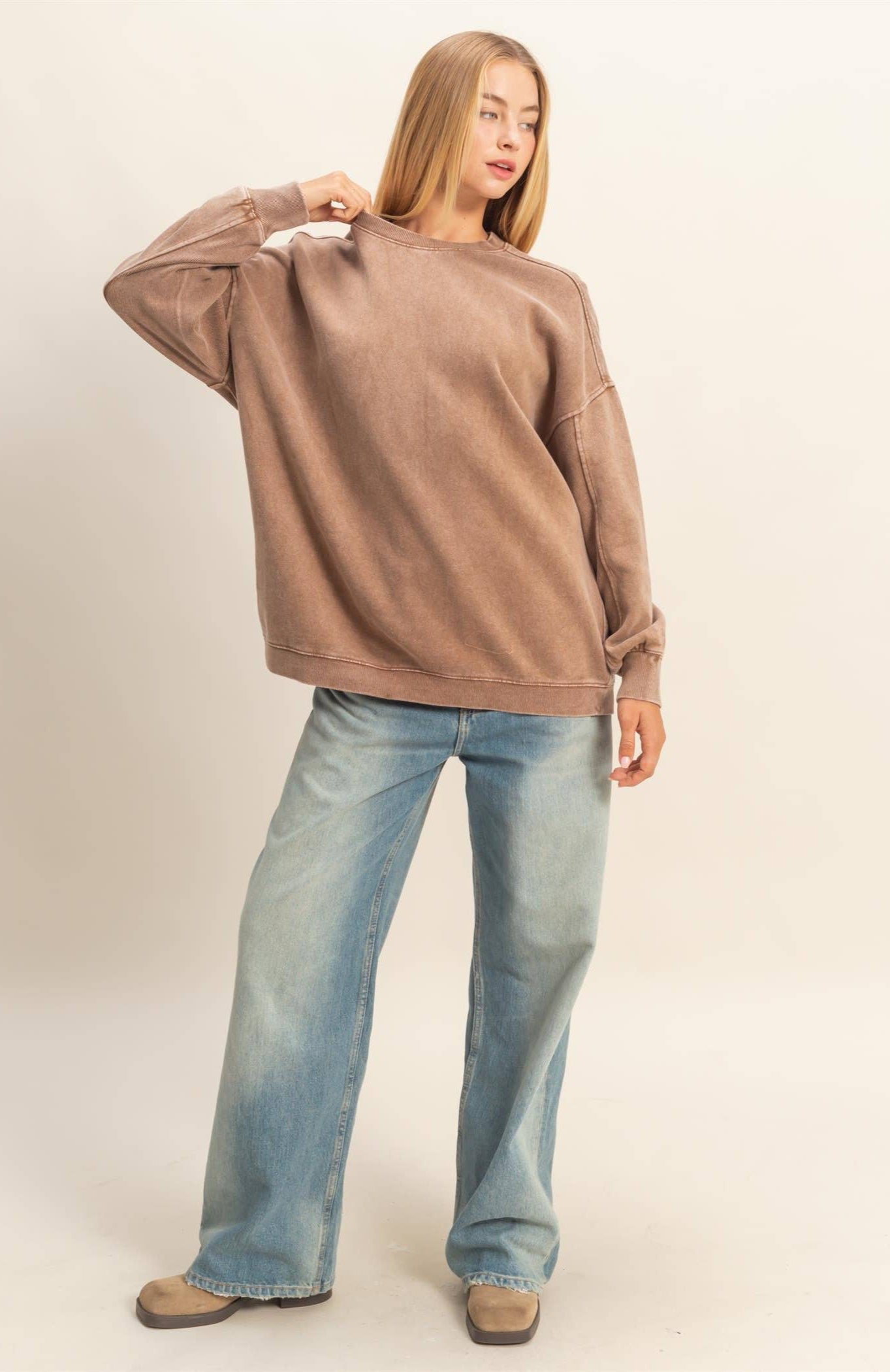 Ashlyn Oversized Crew Neck Pullover