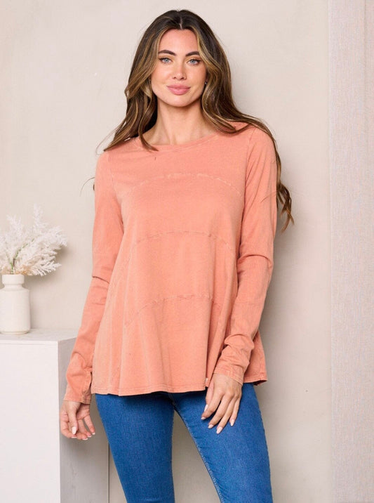Willow Mineral Washed Tiered Top ~ Brick