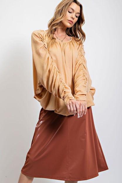 Zoey Dull Satin Loose Fit Top ~ Gold