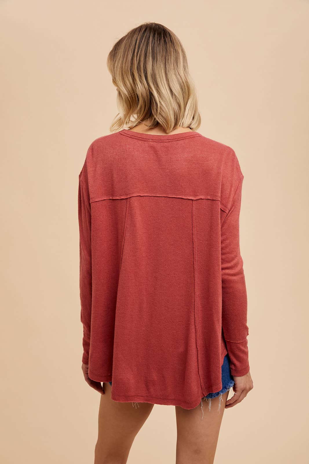 Heather Hi Low Exaggerated Back Ho Low Top ~ Burnt Ginger