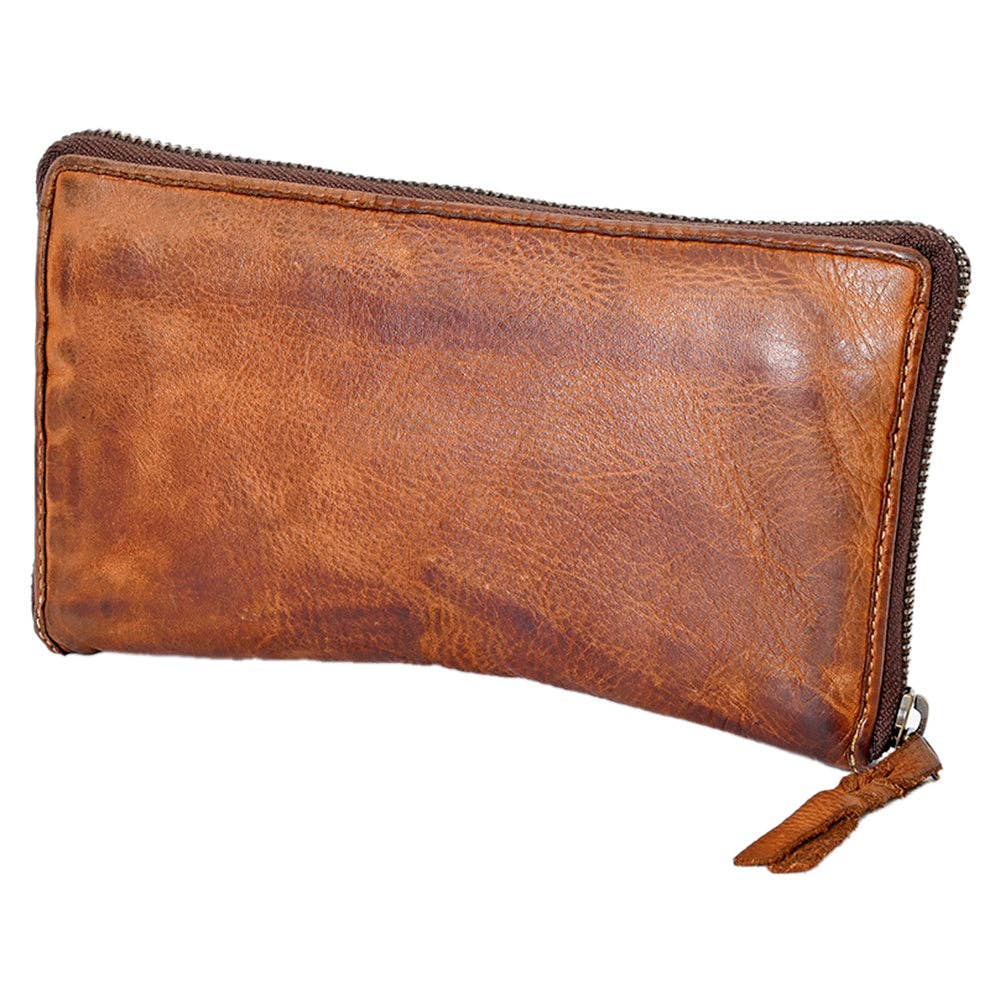 Genuine Leather Zip Around Wallet