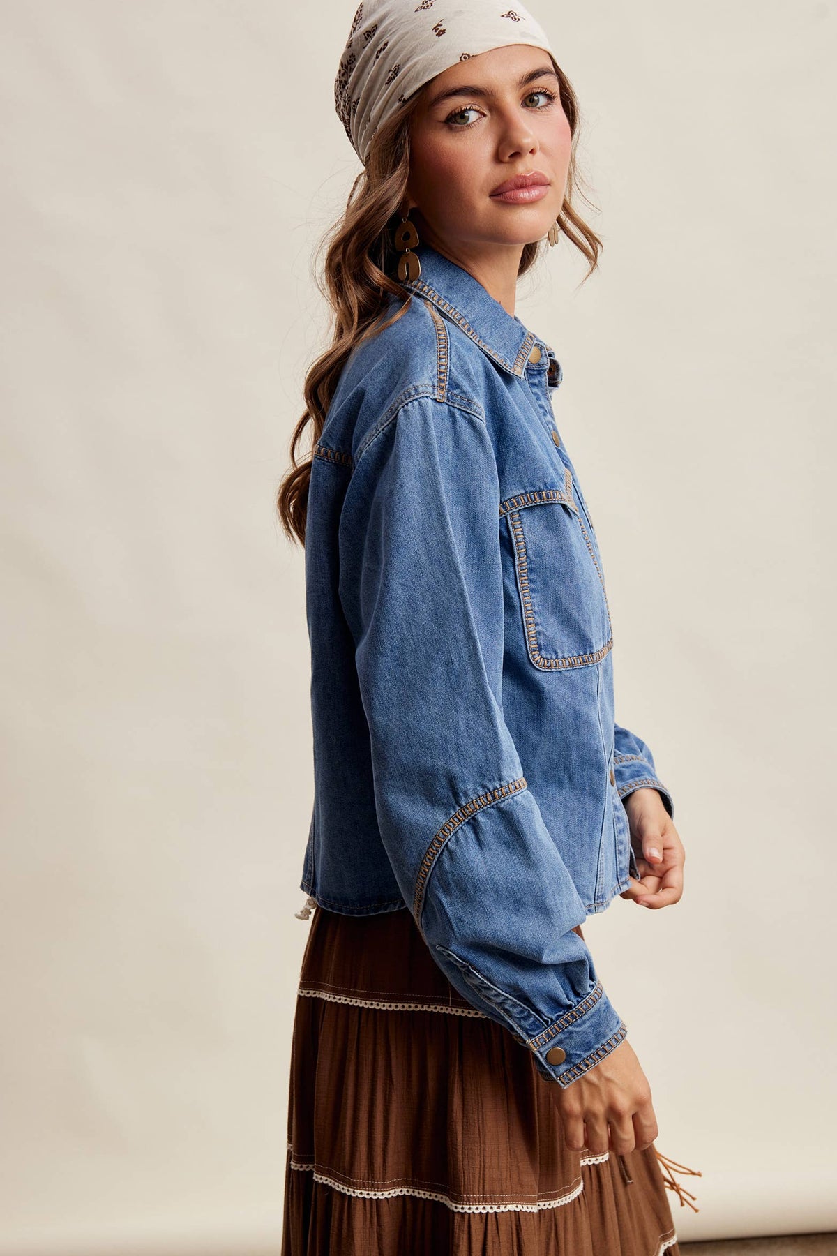 Western Stitch Snap Denim Shirt ~ Washed Colbalt