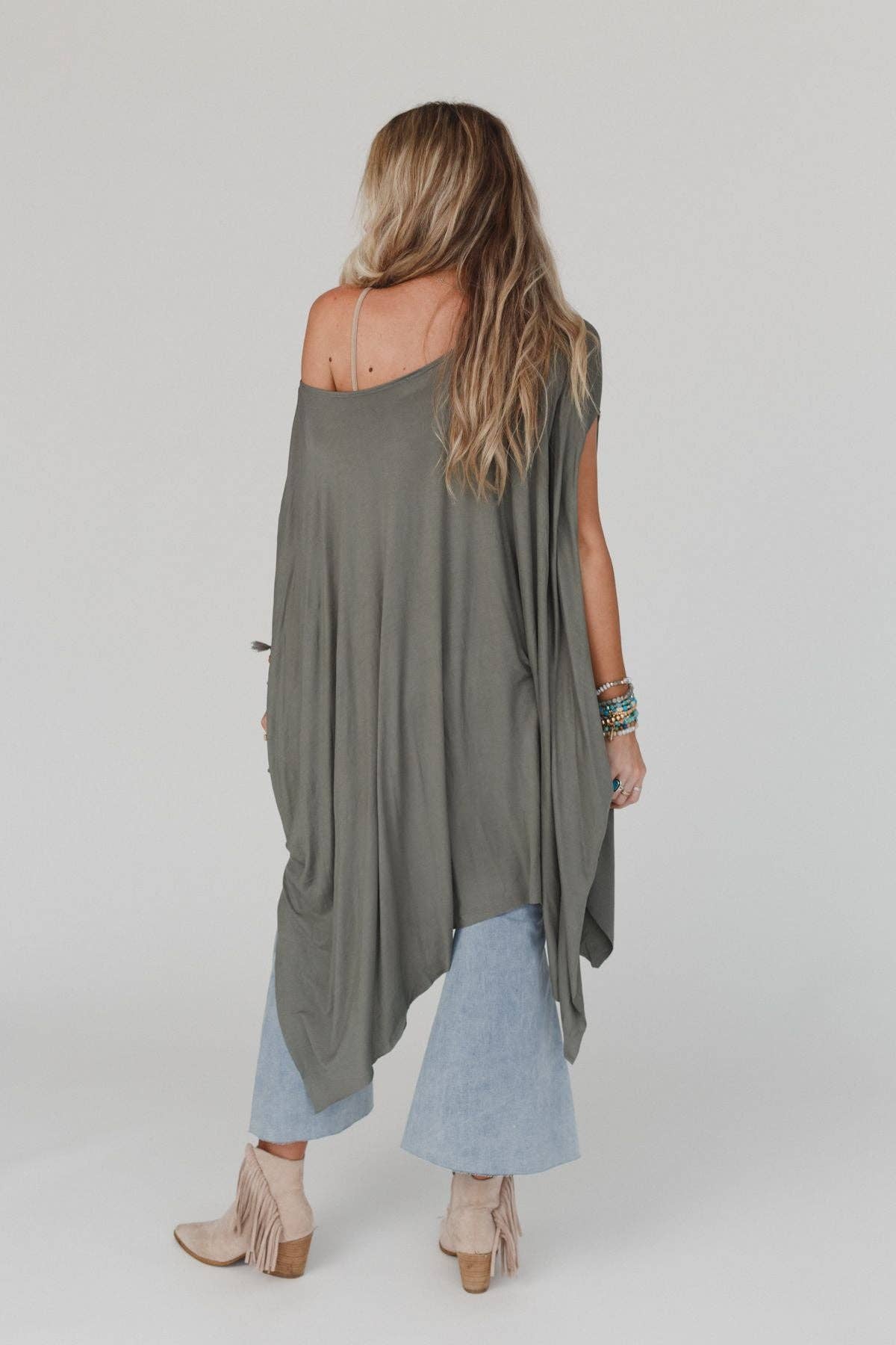 The Wren Tunic Top ~  Light Olive