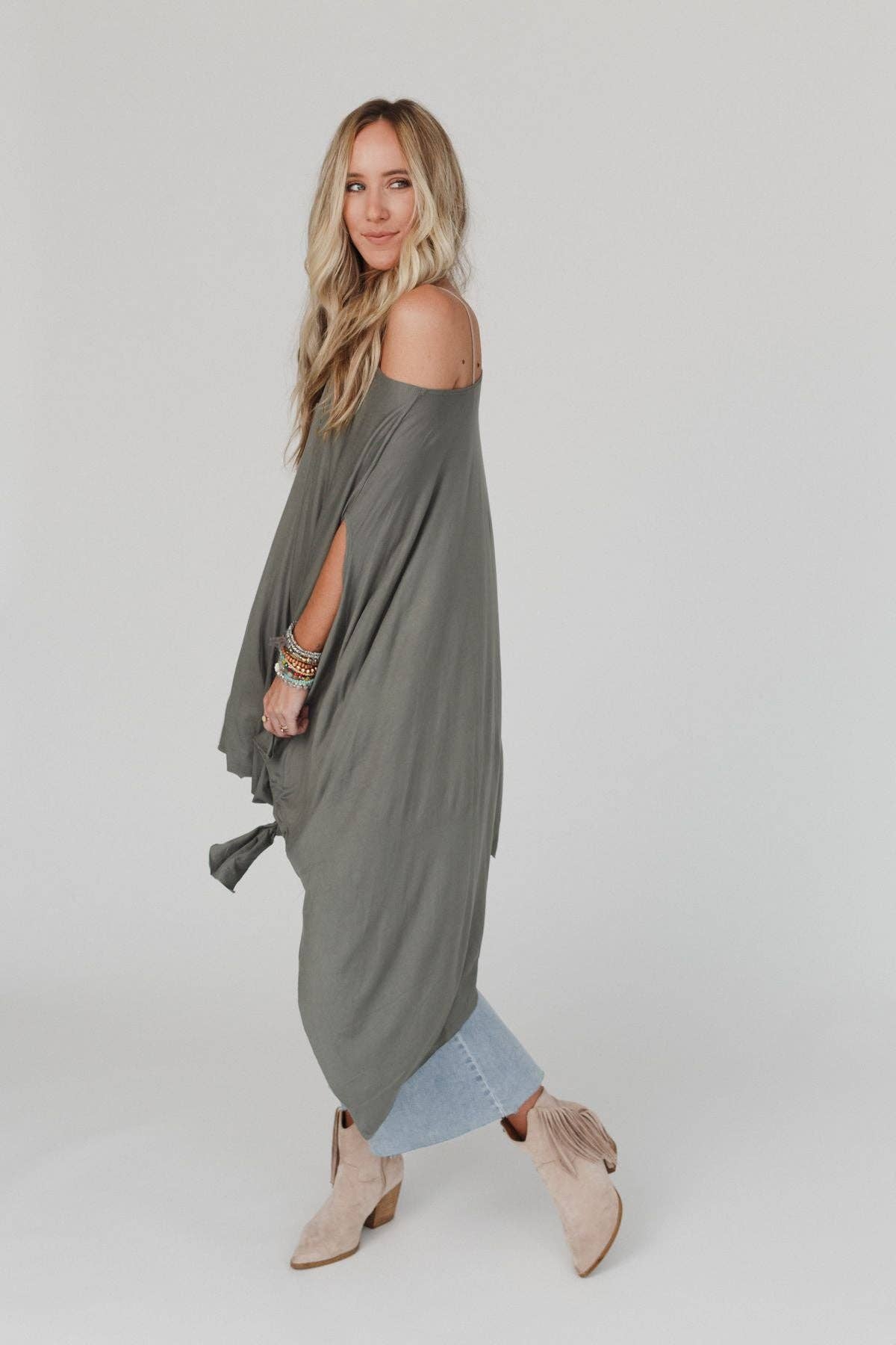 The Wren Tunic Top ~  Light Olive