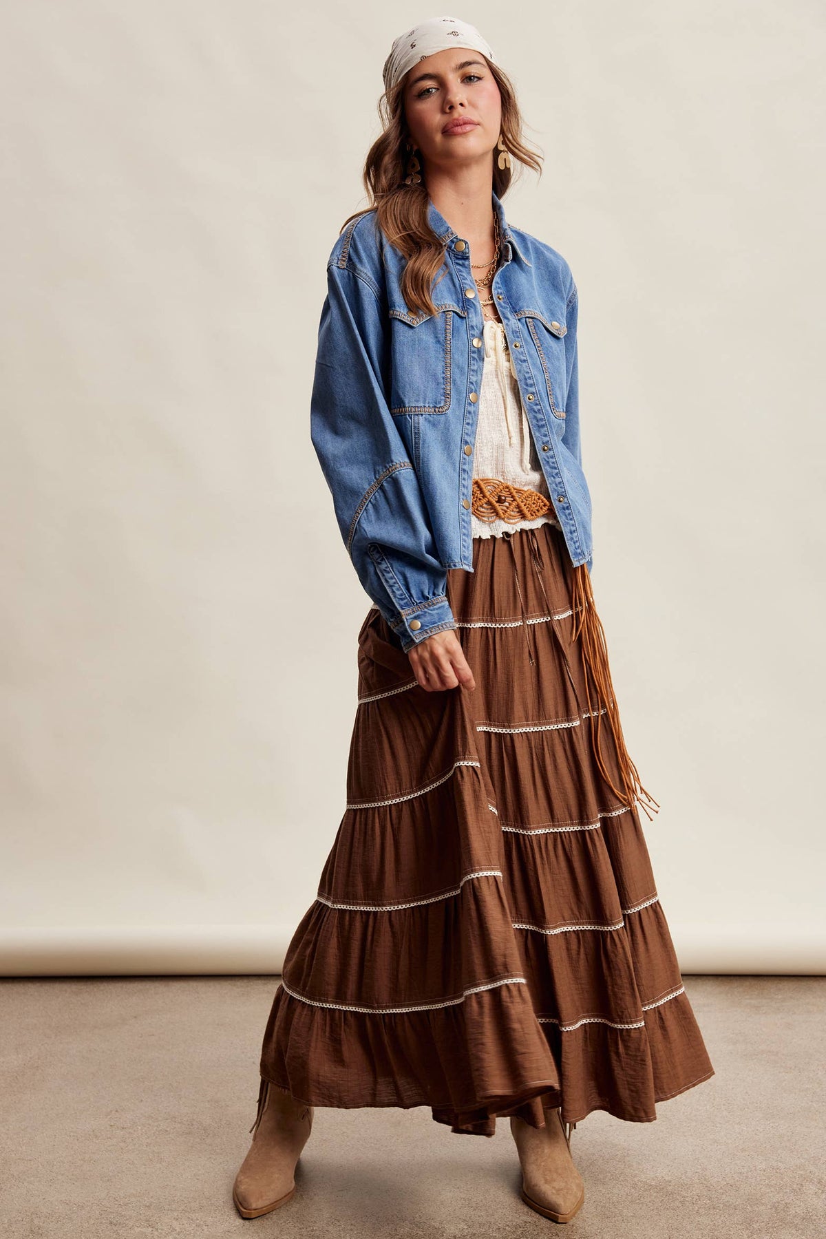 Western Stitch Snap Denim Shirt ~ Washed Colbalt