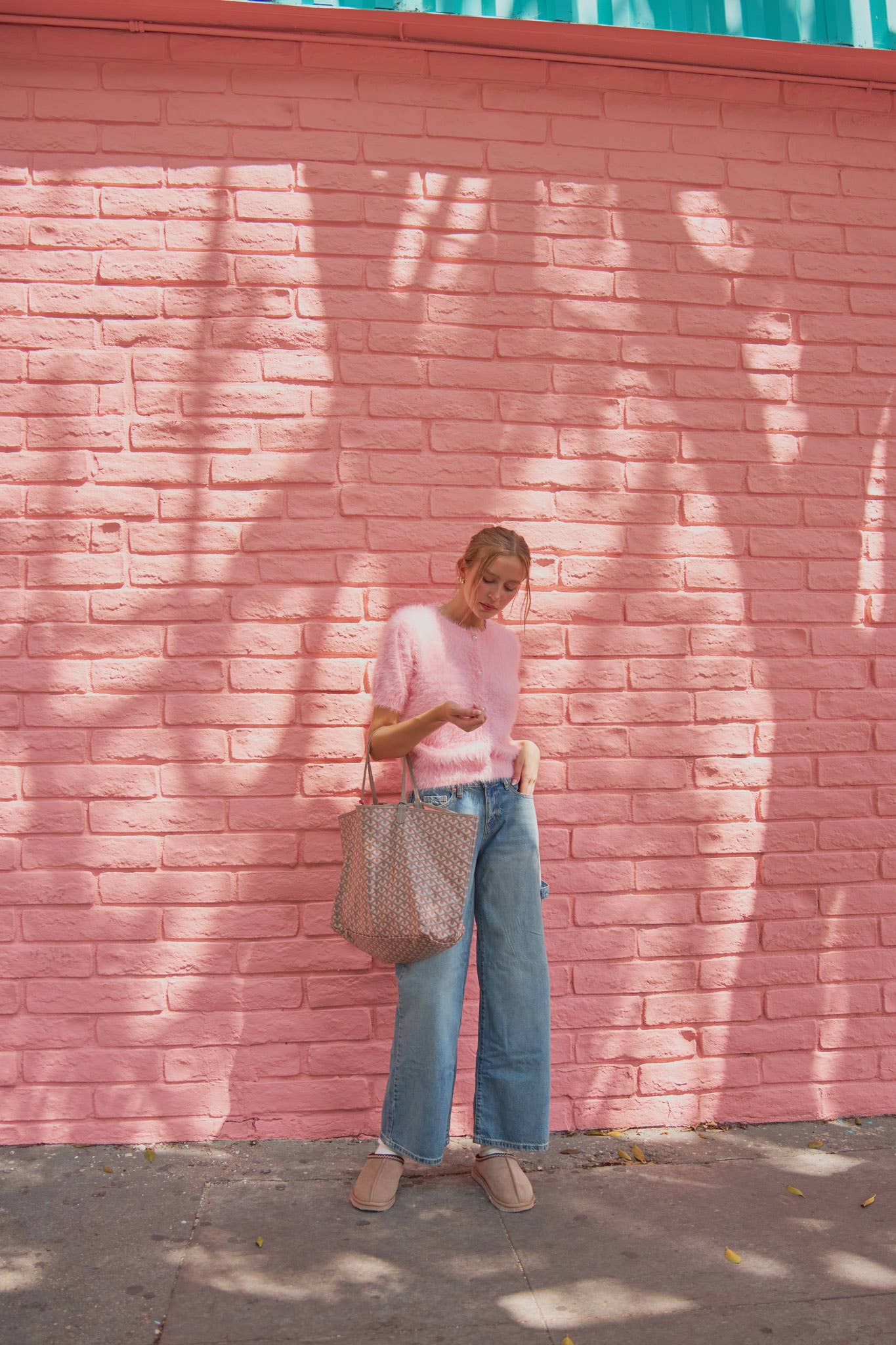 Maddie Mohair Knit Sweater Cardigan ~ Flamingo