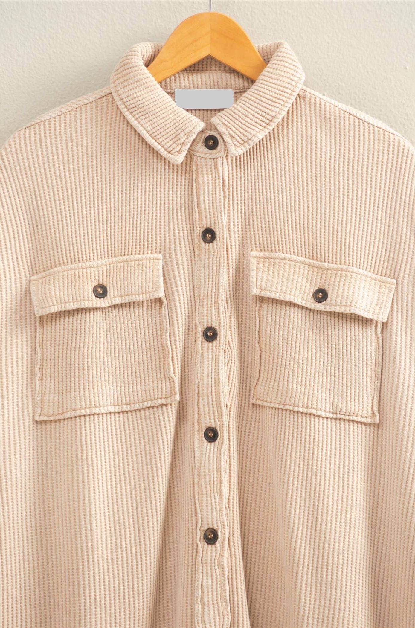 Oakley Mineral Washed Waffle Shacket ~ Chestnut