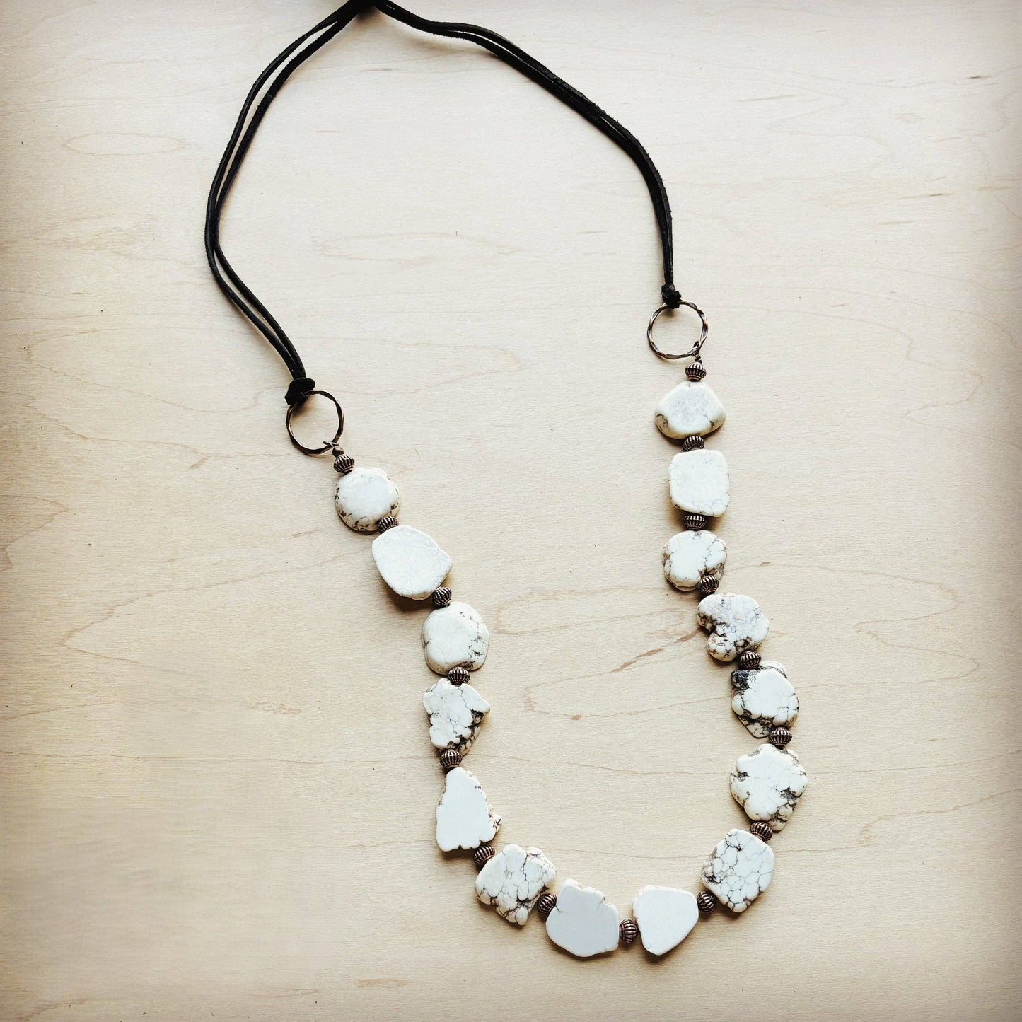 White Turquoise Slab Necklace