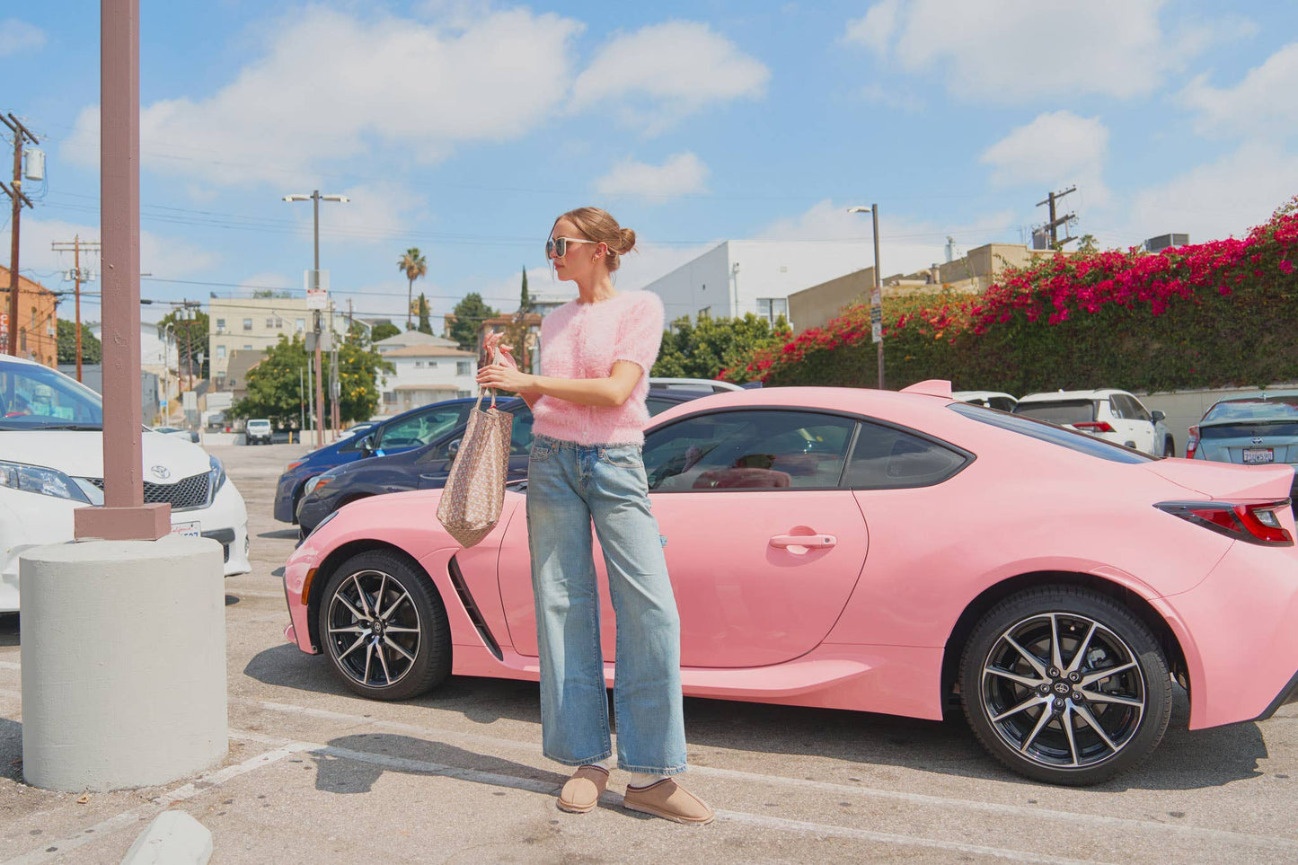 Maddie Mohair Knit Sweater Cardigan ~ Flamingo