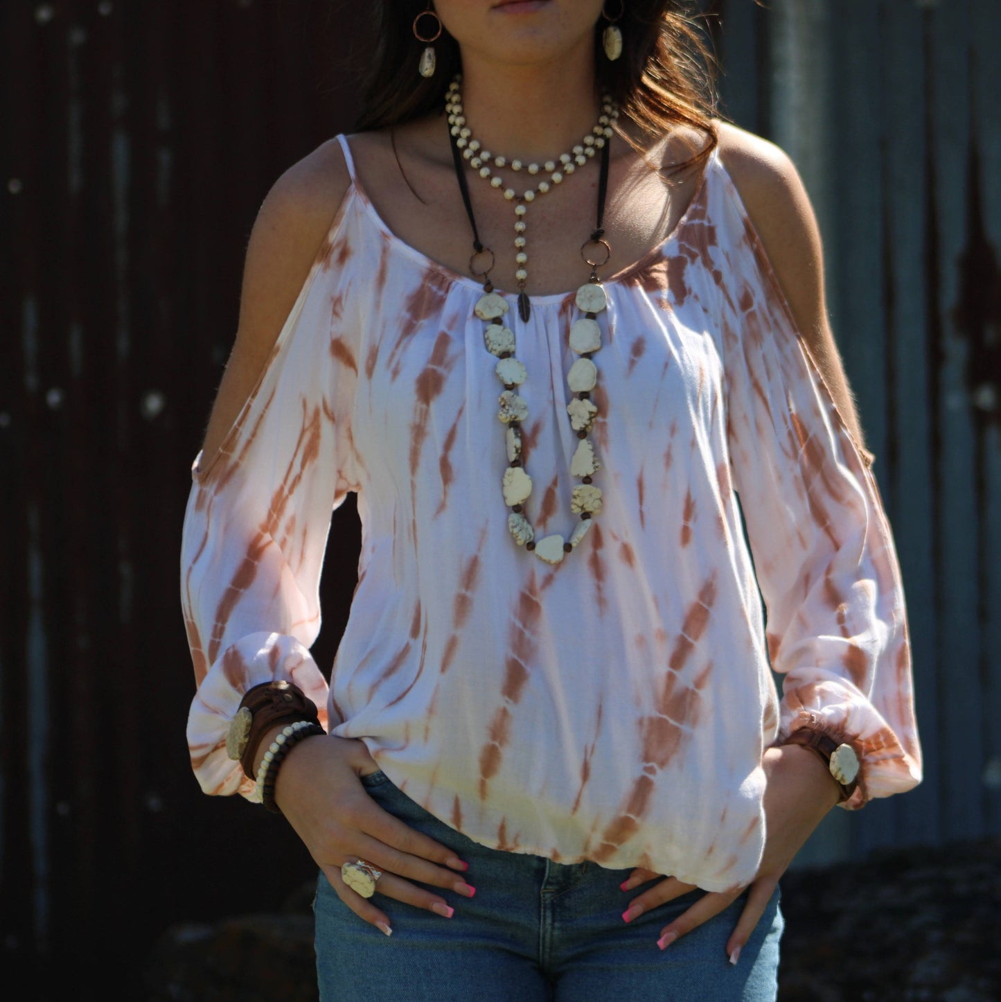 White Turquoise Slab Necklace