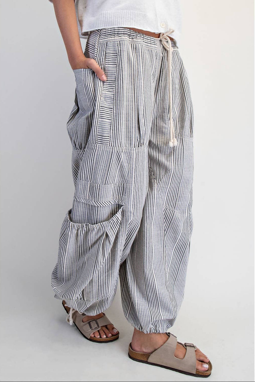 Lucia Low-Rise Parachute Pants ~ Natural/Denim