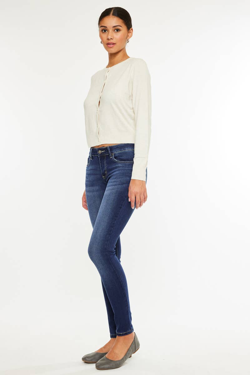Morgan Mid Rise Super Skinny Jeans ~ Dark Denim
