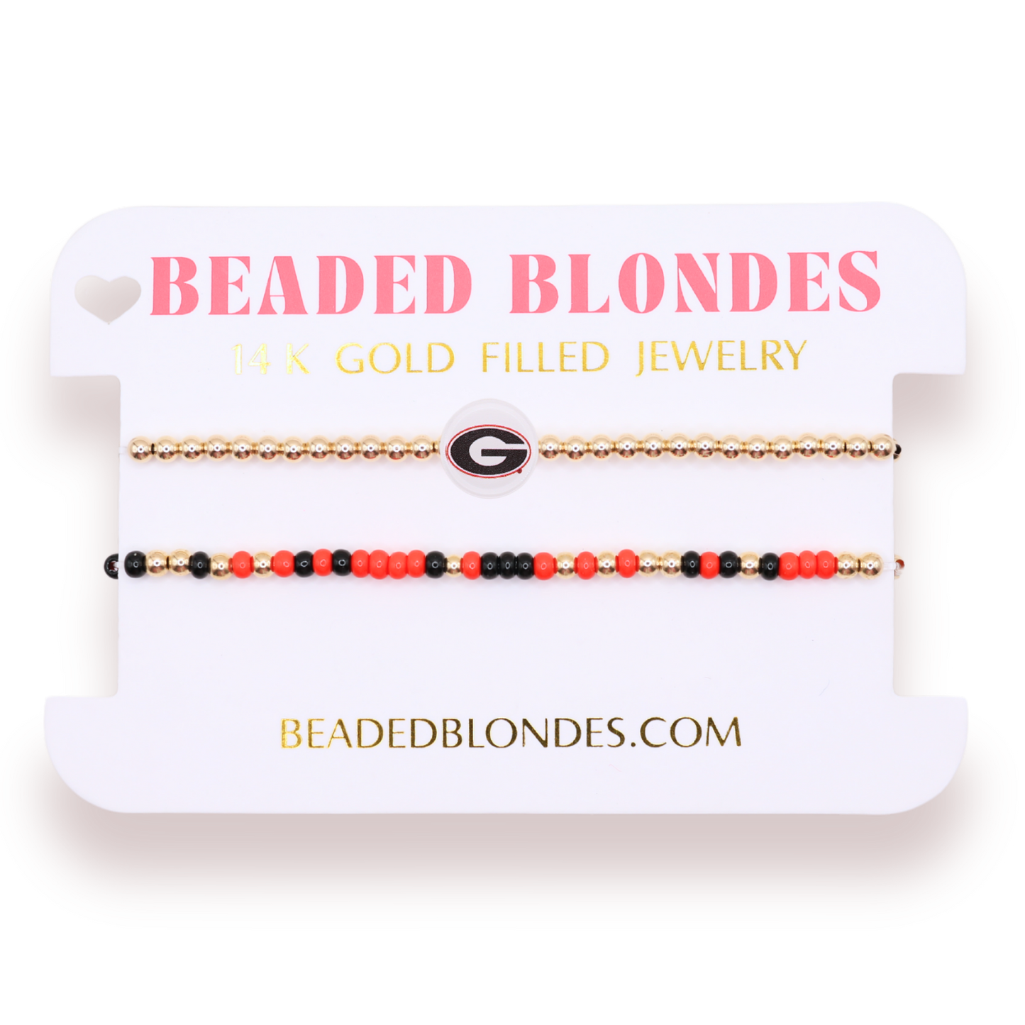 Georgia/Bulldogs Logo + Sprinkle Bracelet Stack