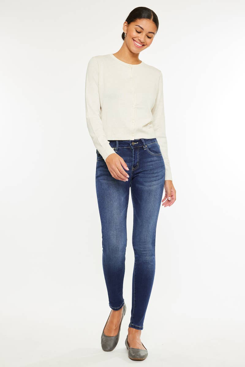 Morgan Mid Rise Super Skinny Jeans ~ Dark Denim