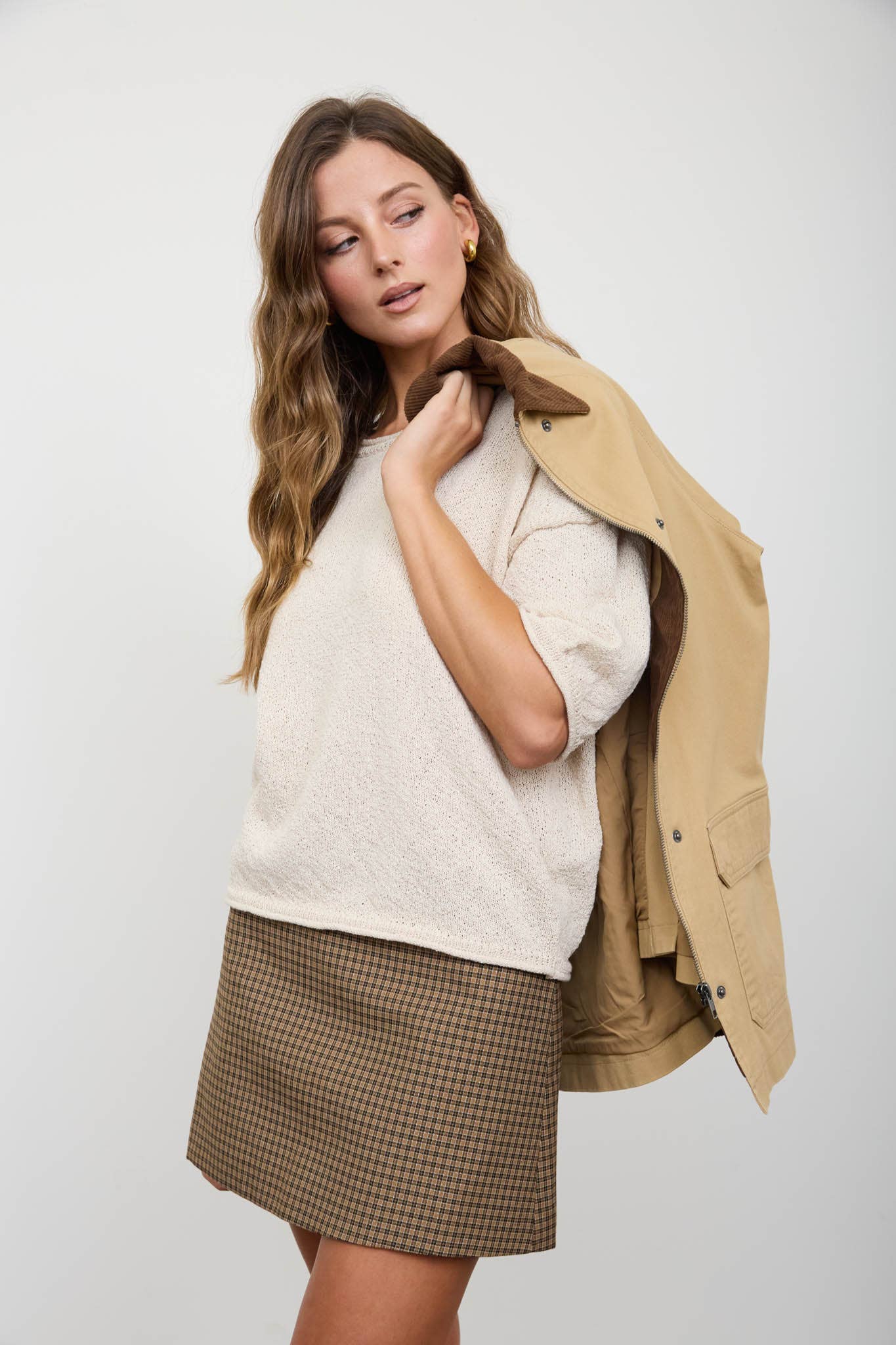 Raven Raw Edge Boxy Knit Sweater ~ Oatmeal
