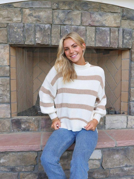 Simply Southern Striped Sweater ~ Sandy Desert