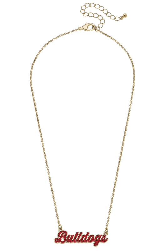 Georgia Bulldogs Pave Autograph Enamel Necklace