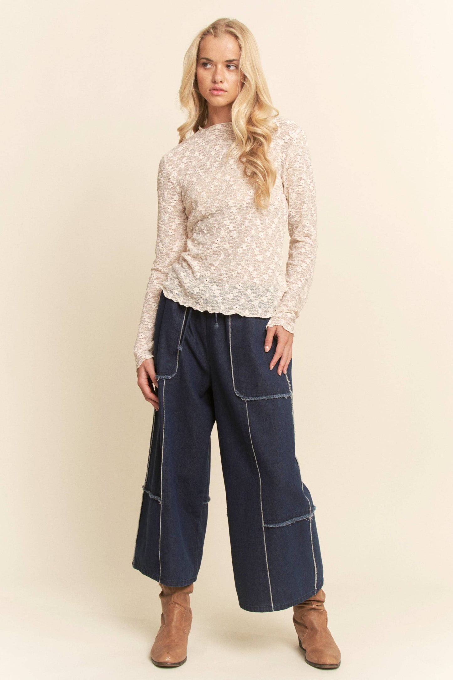 Maddie Mesh Layering Top ~ Natural