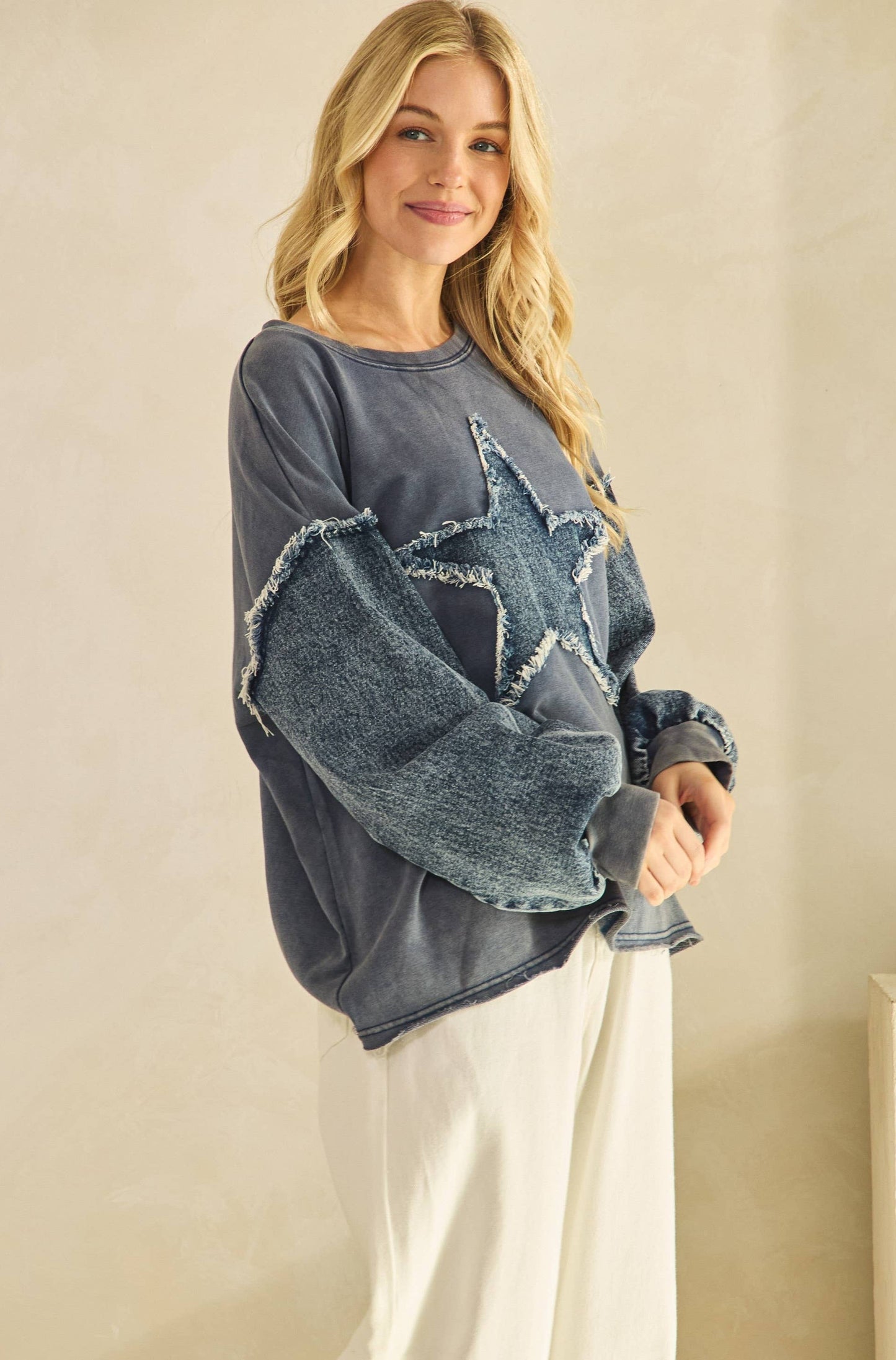 Willow Wild Star Pullover ~ Blue/Denim