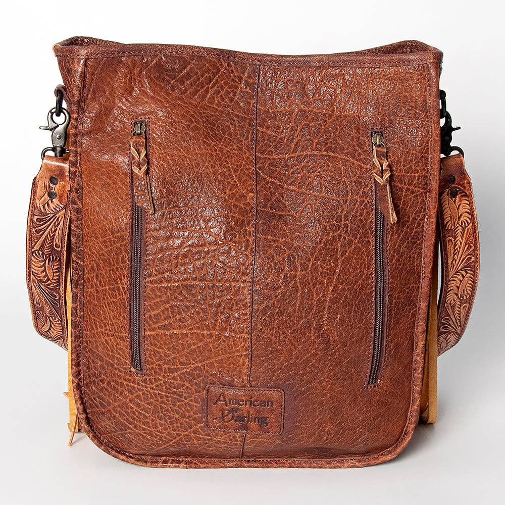 Western Genuine Leather & Fringe Crossbody Bag