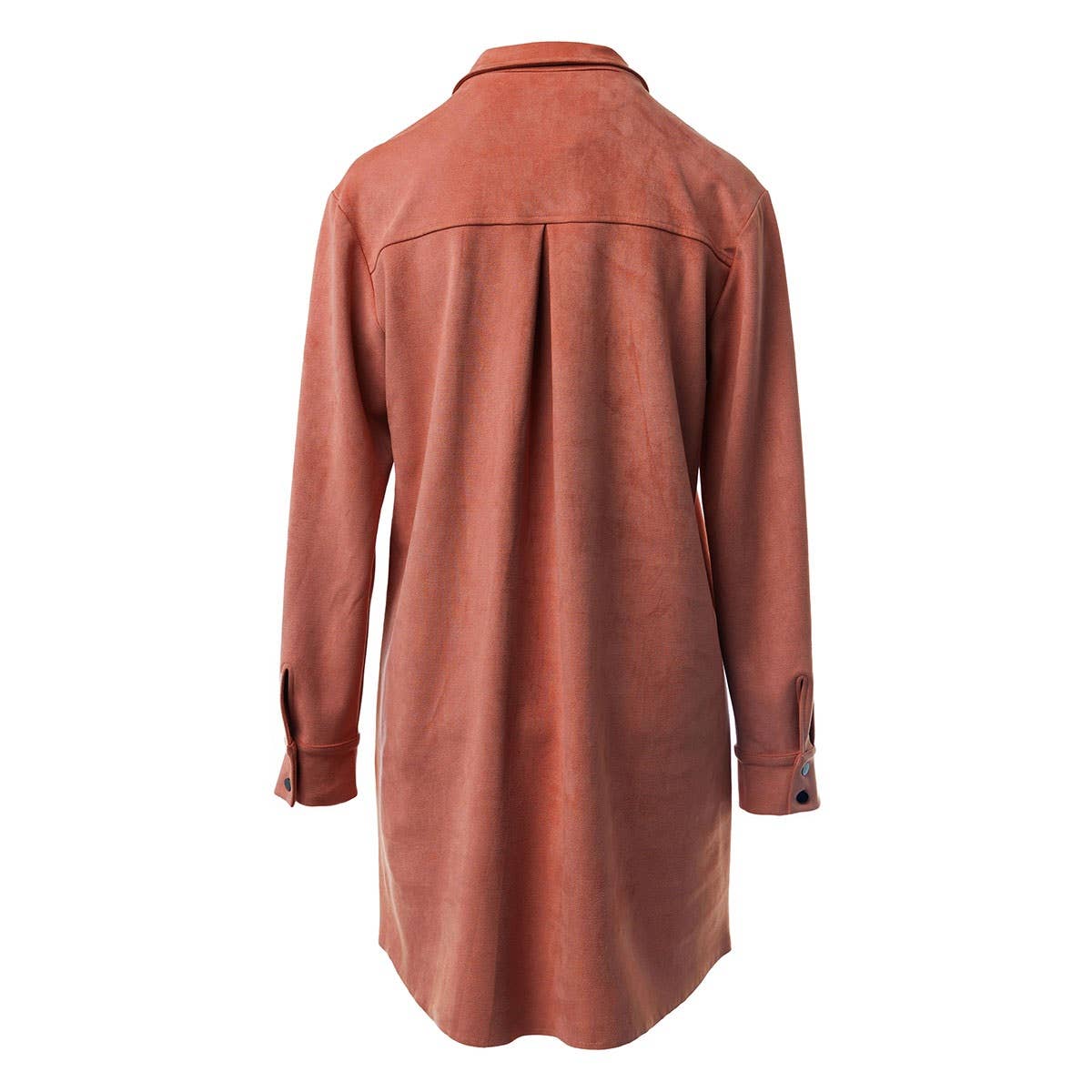 Veronia Suede Shirt Mini Dress ~ Marsala