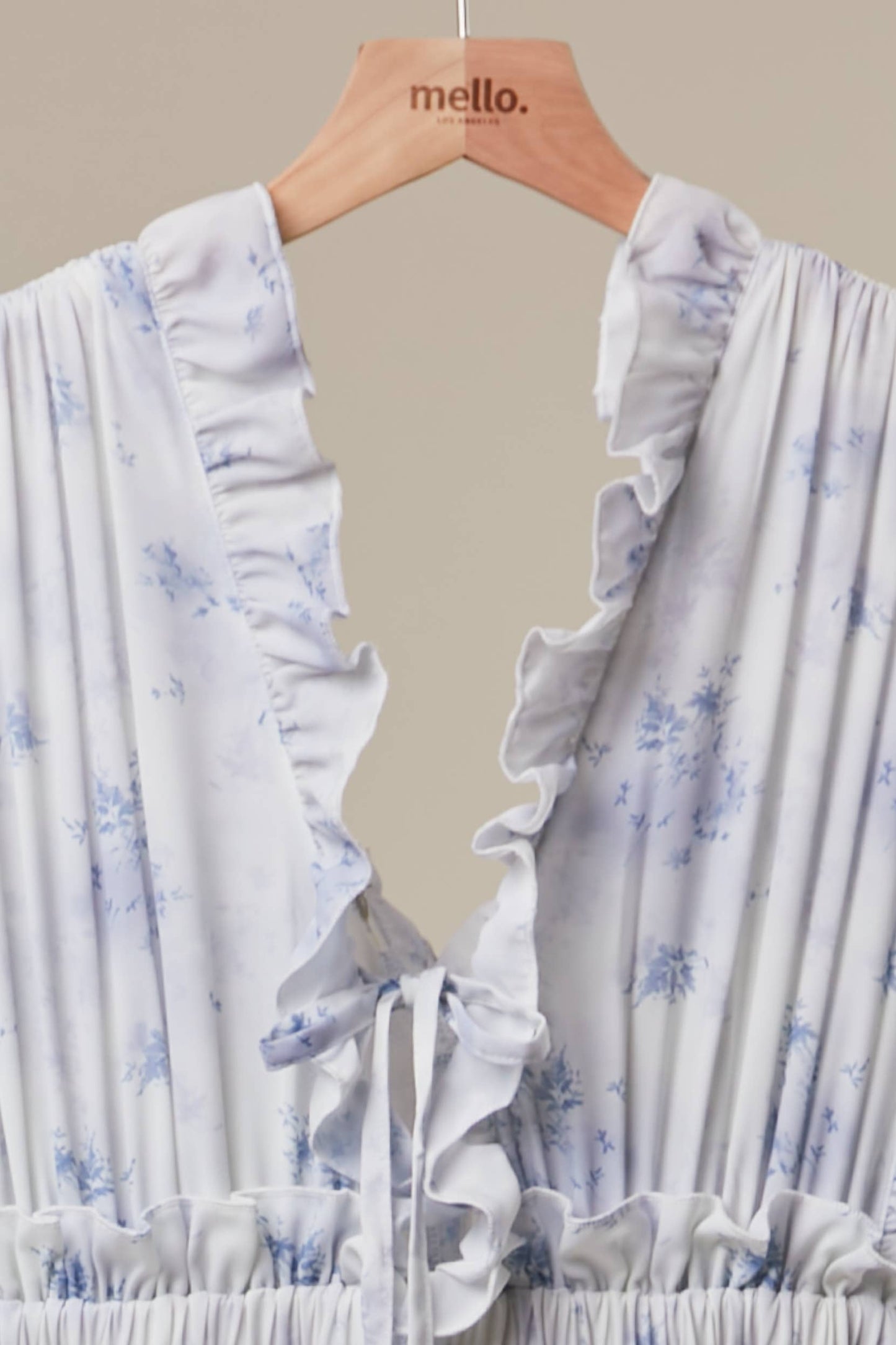 Madelynn Floral Ruffle Tiered Maxi Dress ~ Soft Blue