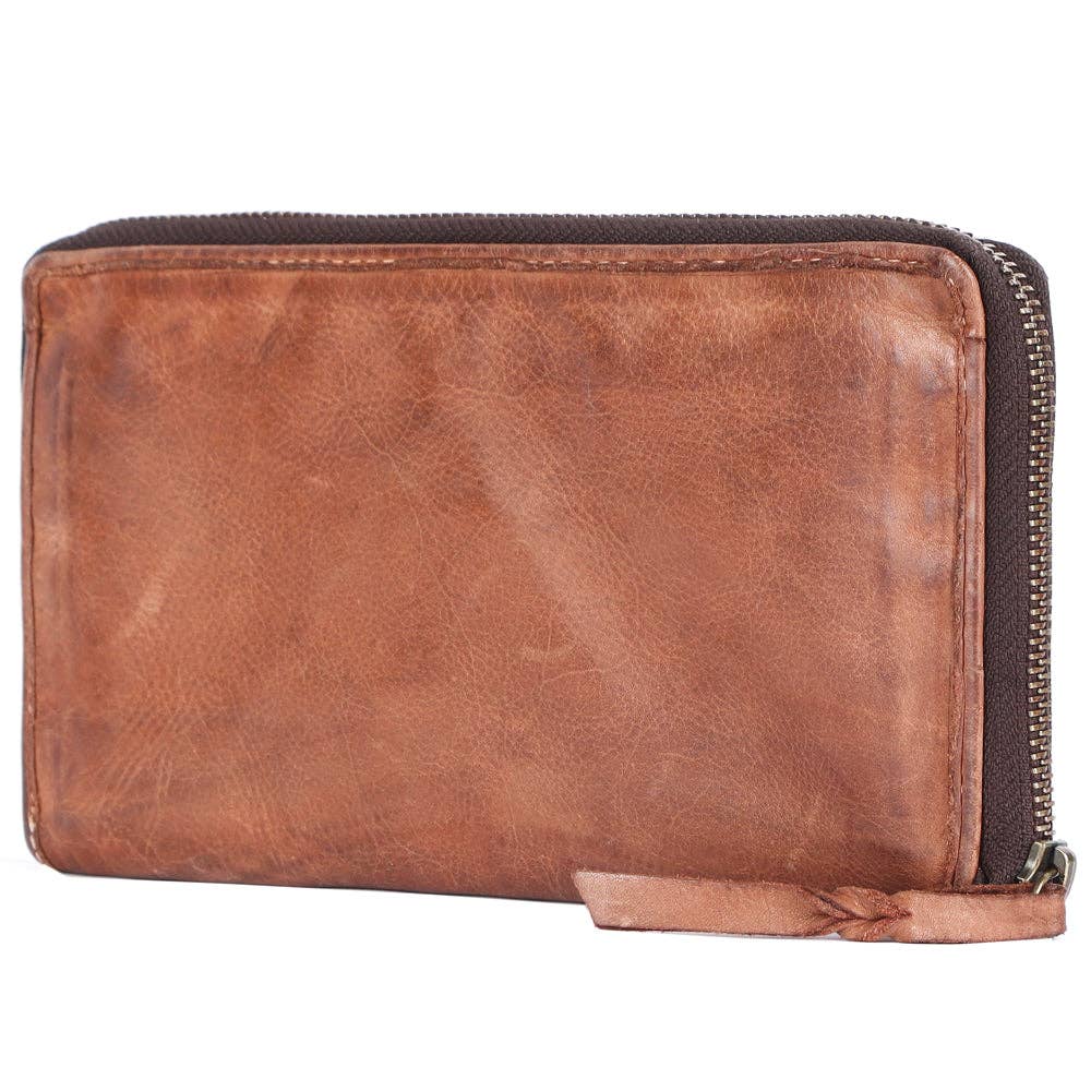 Genuine Leather Zip Around Wallet