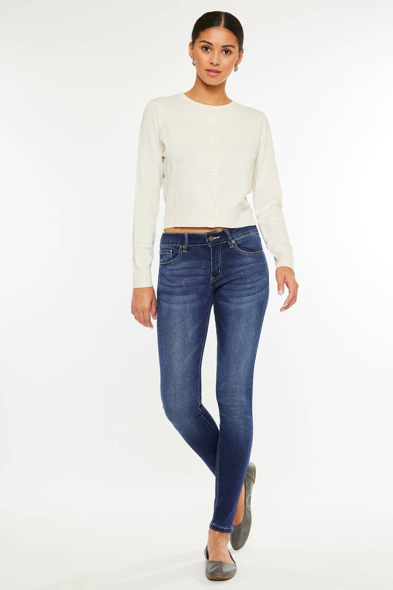 Morgan Mid Rise Super Skinny Jeans ~ Dark Denim