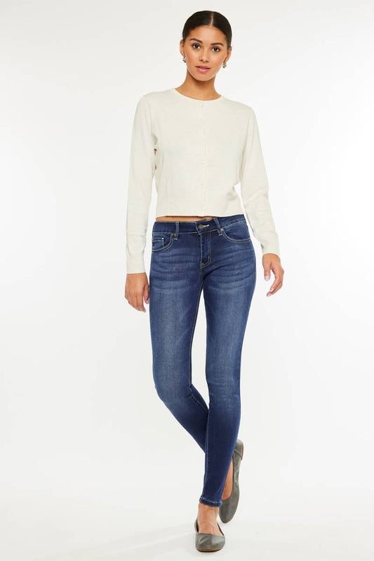 Morgan Mid Rise Super Skinny Jeans ~ Dark Denim