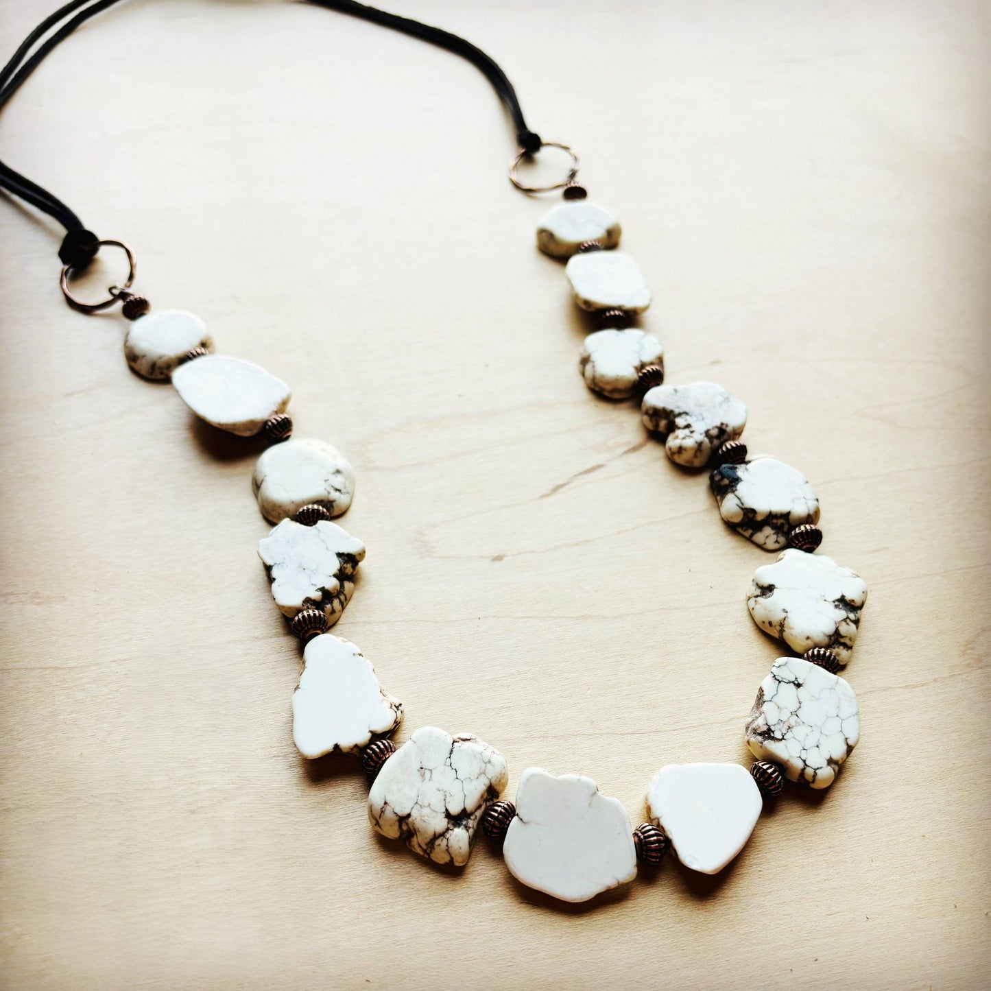 White Turquoise Slab Necklace