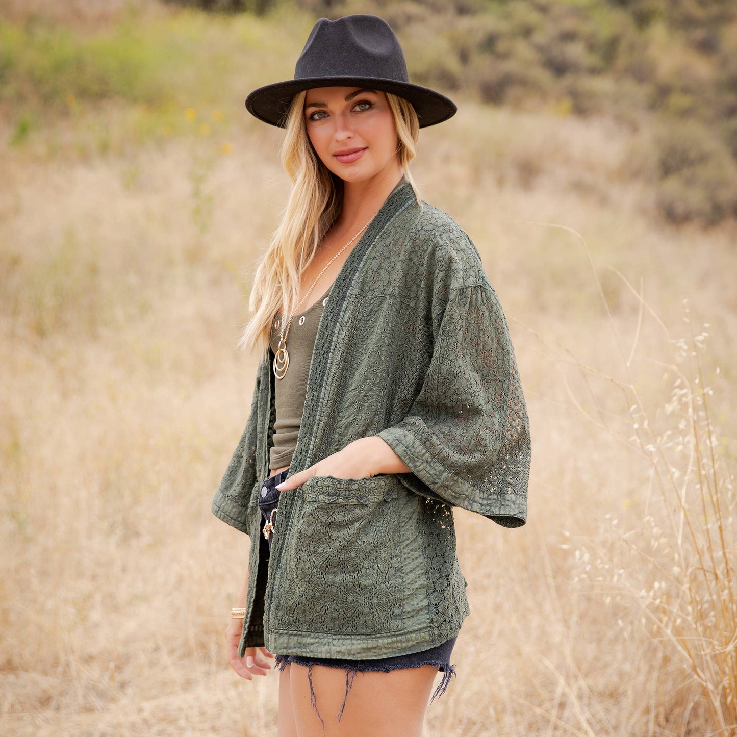 Bailey Boho Textured Mixed-Print Kimono