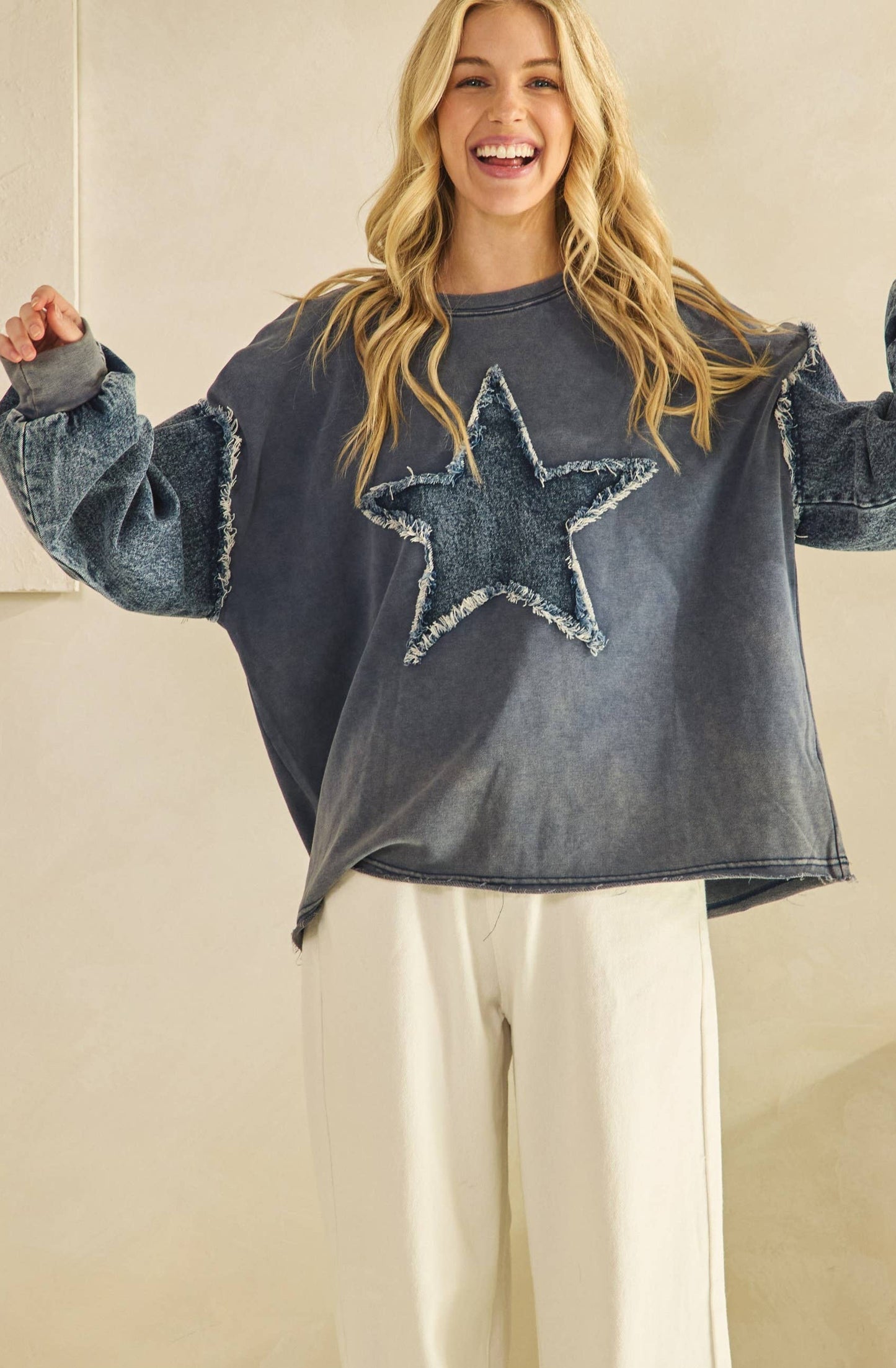 Willow Wild Star Pullover ~ Blue/Denim
