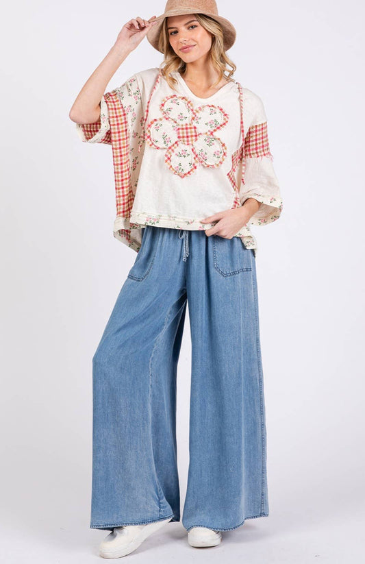 Shelby Pocket Palazzo Pants ~ Light Denim