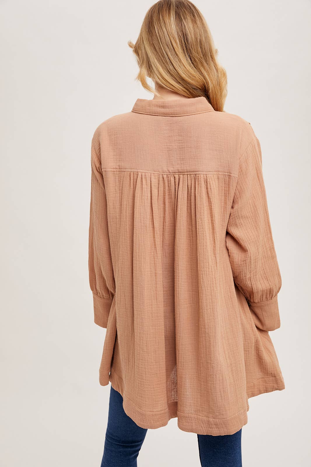 Bailey Button Down Shirt Dress ~ Light Clay