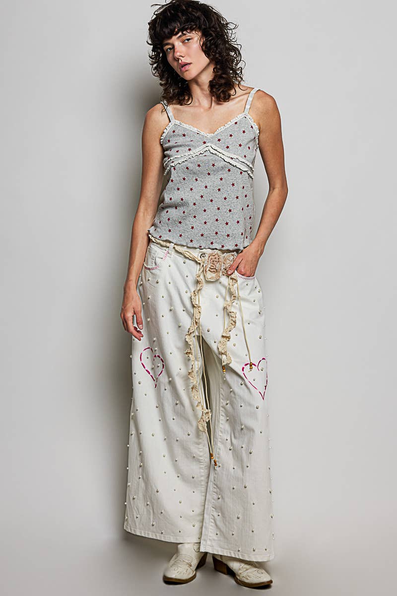 Handmade Crochet Flower Casual Layering Belt ~ Cream