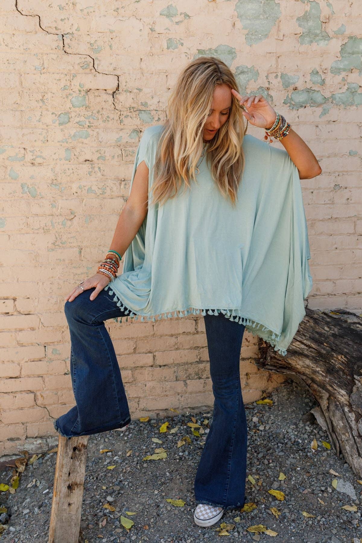 The Wren Tassel Tunic ~ Seafoam