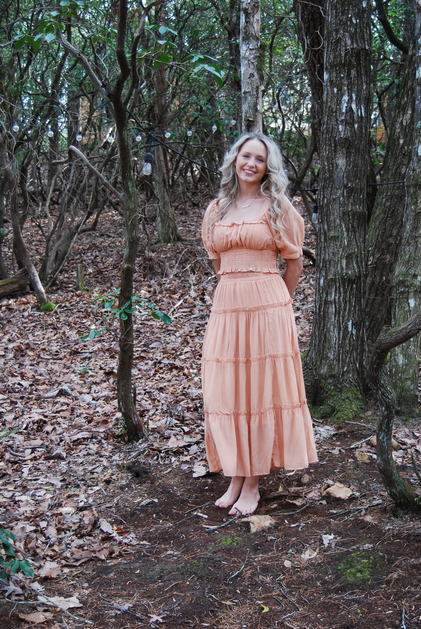 Ashlyn Solid Tiered Skirt ~ Dusty Orange