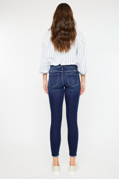 Victoria Mid Rise Ankle Skinny Jeans ~ Dark Denim