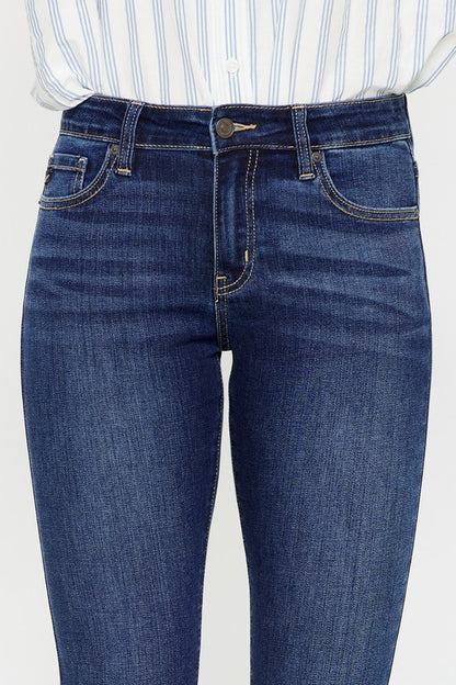 Victoria Mid Rise Ankle Skinny Jeans ~ Dark Denim