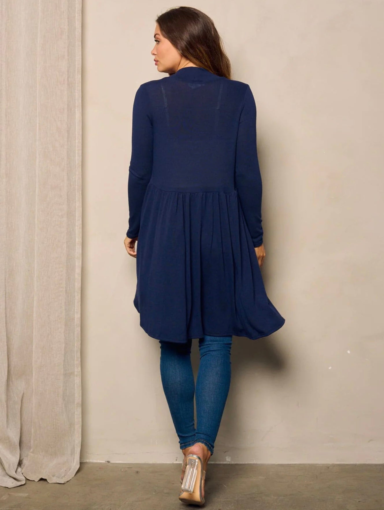 Emaline Open Front Cardigan ~ Navy